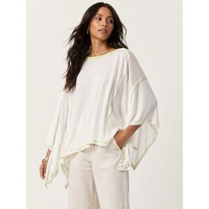 Women's Poncho Mystree See Through Top Y2K Beachy Neon Top Artsy 90s Retro Beach